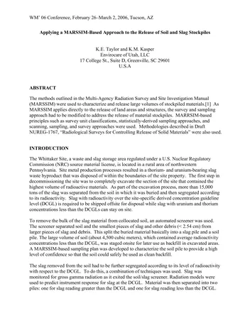 Más sobre Aplicación de un Enfoque Basado en Marssim para la Liberación de Suelos y Acopios de Escoria