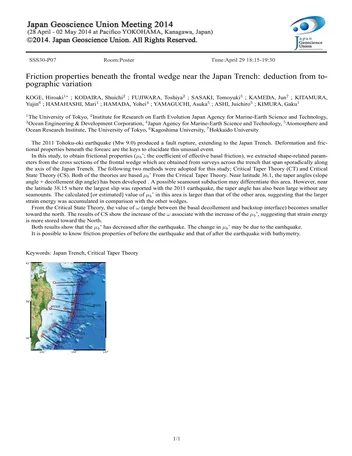 Más sobre Propiedades de Fricción Bajo la Cuña Frontal Cerca de la Fosa de Japón Deducción a Partir de Va