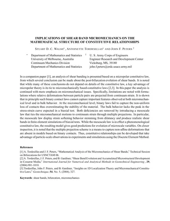Más sobre Implicaciones de la Micromecánica de Bandas de Corte en la Estructura Matemática de las Relaciones Constitutivas.