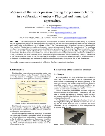 Más sobre Medición de la Presión del Agua durante la Prueba de Presurómetro en una Cámara de Calibración – Física y.