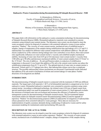 Más sobre Cementación de Desechos Radiactivos durante el Desmantelamiento del Reactor de Investigación de Salaspils.