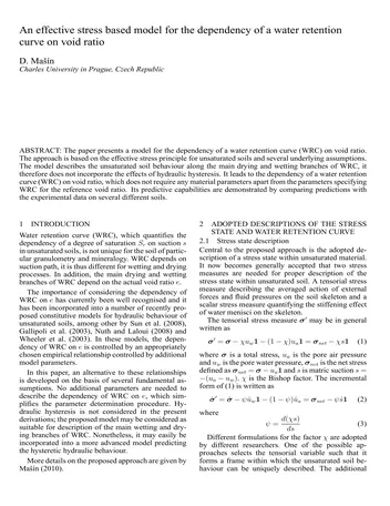 Más sobre Un Modelo Basado en el Estrés Efectivo para la Dependencia de una Curva de Retención de Agua en el Índice de Vacíos.