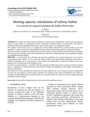 Más sobre Cálculos de la Capacidad Portante de Balasto de Ferrocarril