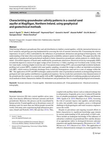 Más sobre Caracterización de los Patrones de Salinidad del Agua Subterránea en un Acuífero de Arena Costera.