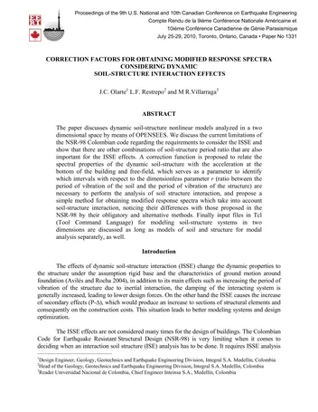 Más sobre Factores de Corrección para Obtener Espectros de Respuesta Modificados
