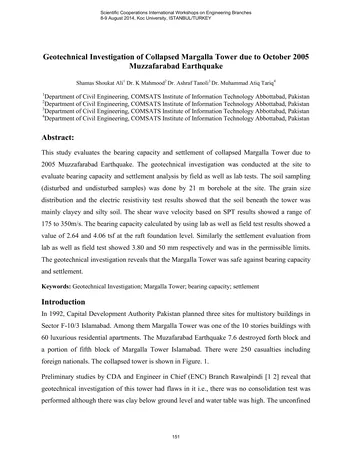 Más sobre Investigación Geotécnica del Colapso de la Torre Margalla Debido a Octob