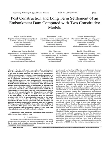 Más sobre Asentamiento Post-construcción y a Largo Plazo de un Com
