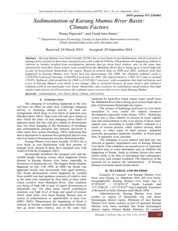 Más sobre Sedimentación en la Cuenca del Río Karang Mumus: Factores Climáticos.