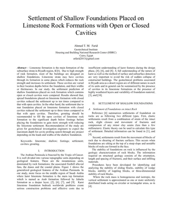 Más sobre Asentamiento de Cimentaciones Superficiales Colocadas sobre Formaciones de Roca Caliza con Aberturas