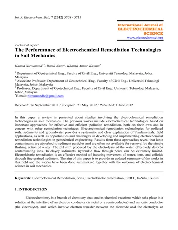 Más sobre Desempeño de Tecnologías de Remediación Electroquímica en la Mecánica de Suelos