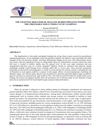 Más sobre El Comportamiento de Elevación de Tuberías Enterradas Superficialmente dentro de Suelos Licuables.